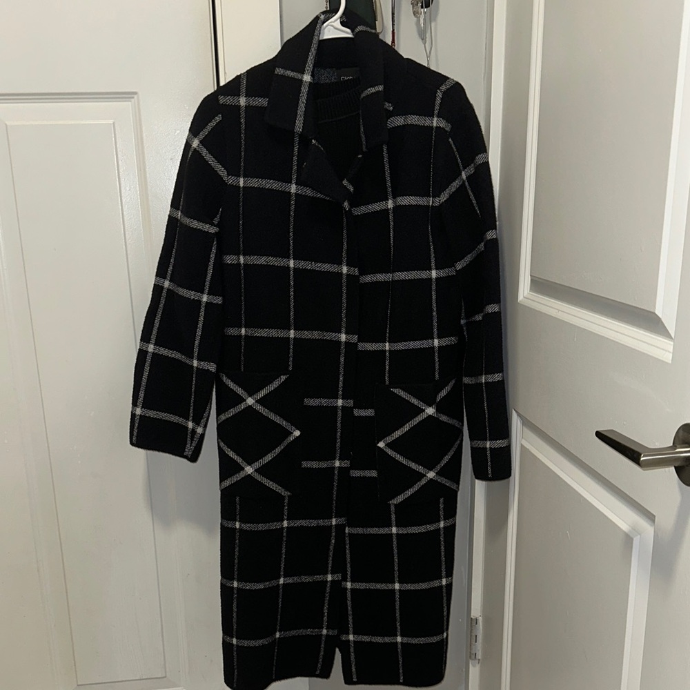 Black and Gray Checkered Women's Blazer
